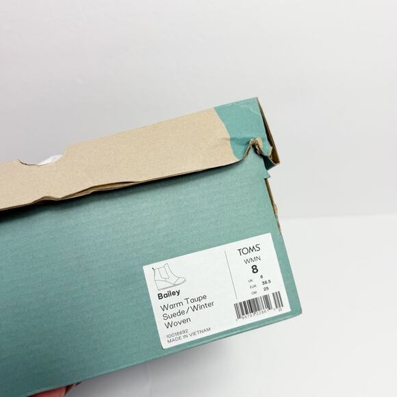 TOMS BAILEY WARM TAUPE FASHION PULL ON ROUNDED TOE WEDGE ANKLE BOOTS SIZE 8 NEW - Picture 7 of 8